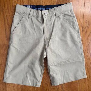 French Toast Boys' Flat Front Stretch Performance Shorts - Size 12 - Khaki - NWT